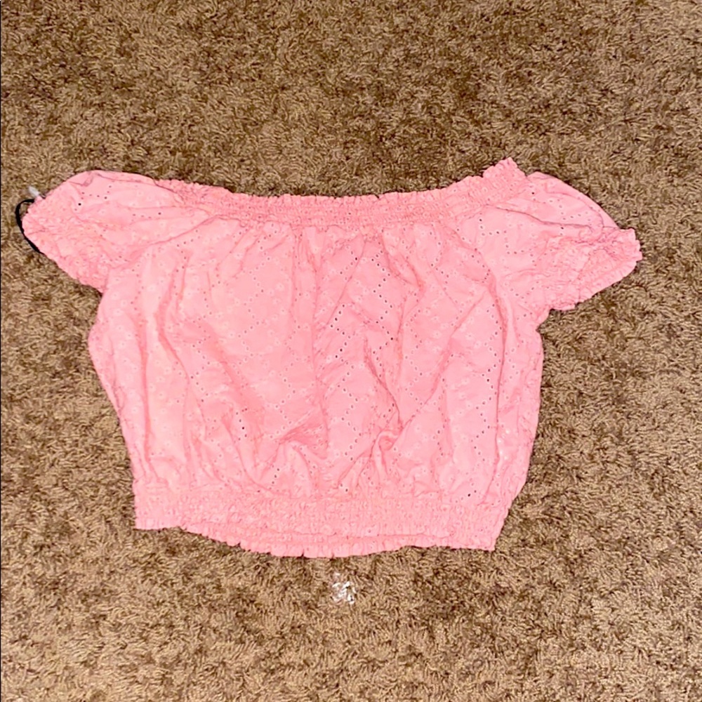 Pink floral crop top